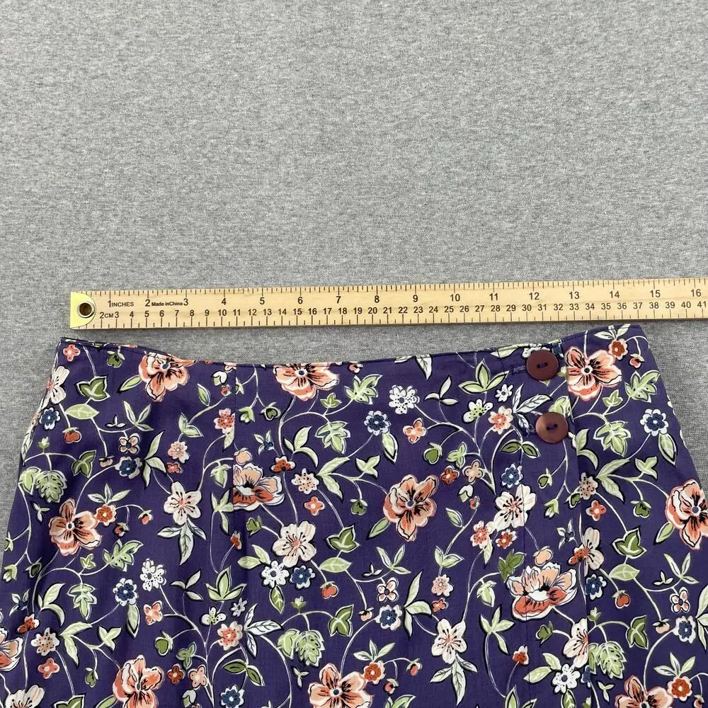 90s VTG Paul Harris Design Floral Maxi Skirt Size L Purple Wrap Front Fairycore